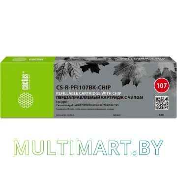 Картридж CACTUS CS-R-PFI107BK-CHIP